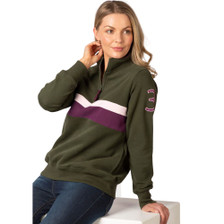 Rydale Ladies Bramham Stripe Sweatshirt - Olive