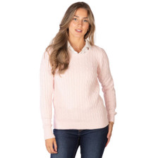 Rydale Ladies Emma Cable Knit Jumper - Soft Pink