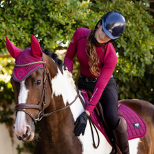 LeMieux Classic Fly Hood - Mulberry - Lifestyle