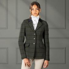 Aubrion Ladies Saratoga Show Jacket - Dark Green Check - Lifestyle