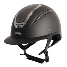 Evoke Elara Wide Peak Riding Helmet - Black/Gunmetal