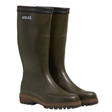 Aigle Ladies Parcours 3.0 Endurance Slim Wellies in Vert Olive - Pair Front