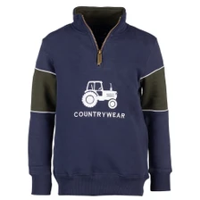 Rydale Boys Tractor Byland Sweatshirt - Navy