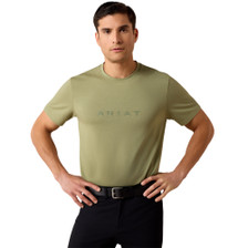 Ariat Mens The Logo T-Shirt - Oil Green - Front