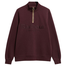 Barbour Ladies Cynthia Half Zip Sweatshirt in Fig - Front