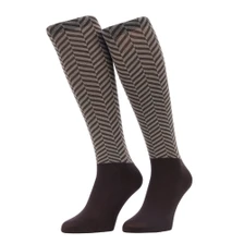 LeMieux Heritage Herringbone Footsie Socks in Cocoa