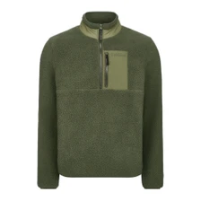 LeMieux Mens Borg Half Zip Sweatshirt in Olive - Front