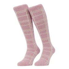 LeMieux Heritage Check Fluffies Socks in Wild Rose