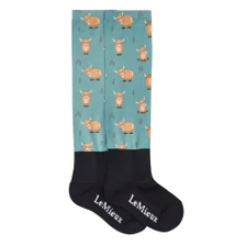 LeMieux Footsie Socks in Highland Cow/Aloe - Pair