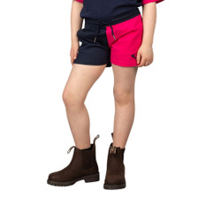 Rydale Girls Kirby Quartered Rugby Shorts - Navy/Bonbon