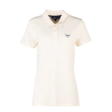 Rydale Ladies Kirby Highland Cow Polo Shirt - Cream