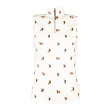 Rydale Ladies Foxholes Sleeveless Quarter Zip Top - Highland Cows