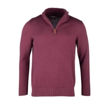 Rydale Mens Wetherby Quarter Zip Jumper - Wine