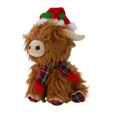 Ancol Festive Fergus Highland Cow Dog Toy