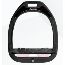 Flex-On GC Stirrups with Incline Ultra Grip - Black/Light Pink