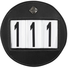 LeMieux Round Leather Bridle Number Holder in Black