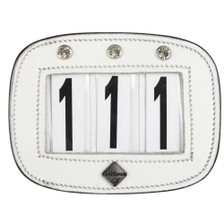 LeMieux Diamante Leather Saddle Pad Number Holder - White