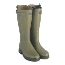 Le Chameau Ladies Chasseur Leather Lined Wellies in Vert Vierzon