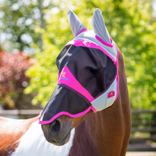Shires Air Motion Fly Mask with Ears and Nose in Pink - Lifestyle