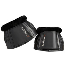 LeMieux ProSport Rubber Bell Boots with Fleece - Black