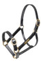Velociti GARA Fully Adjustable Leather Headcollar - Black