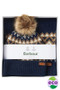 Barbour Ladies Eden Fairsile Beanie and Scarf Gift Set in Navy-Box Set