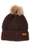 Barbour Ladies Saltburn Beanie and Tartan Scarf Gift Set - Chocolate - Hat