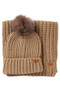 Barbour Ladies Saltburn Beanie and Scarf Gift Set in Mink - Front