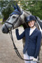 Hy Equestrian Ladies Roka Rose Show Jacket in Navy - front lifestyle