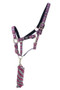 Hy Equestrian Tartan Headcollar and Leadrope in Raspberry/White/Navy