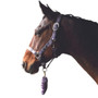 Hy Equestrian Tartan Headcollar and Leadrope in Purple/Grey/Lilac