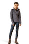 The Ariat Youth TEK Team Half Zip Sweatshirt in Ebony - front