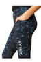 Ariat Youth Eos Print Full Seat Tights in stormy skies - side detail