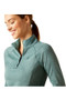 Ariat Ladies Lumina Lowell Long Sleeve Base Layer in Silver Pine - chest