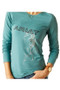 Ariat Ladies Silhouette Long Sleeve T-Shirt in Arctic - chest detail