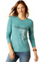 Ariat Ladies Silhouette Long Sleeve T-Shirt in Arctic - front
