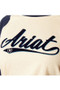 The Ariat Ladies Starter Long Sleeve T-Shirt  in Oatmeal Heather/Navy - branding