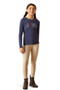 Ariat Youth Love Long Sleeve T-Shirt in Navy Heather - front full