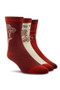 Ariat Novelty Crew Socks in Burnt Brick Toile - 3 pack