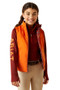 Ariat Youth Bella Insulated Reversible Gilet in Dala Horse/Arctic - front orange