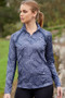 Ariat Ladies Sunstopper 2.0 Quarter Zip Base Layer in Charcoal Bit Print - lifestyle