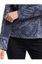 Ariat Ladies Sunstopper 2.0 Quarter Zip Base Layer in Charcoal Bit Print - sleeve detai
