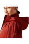 Ariat Ladies Coastal Waterproof Jacket in Fired Brick - side/hood