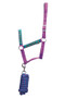 Hy Equestrian Thelwell Collection Pony Friends Headcollar and Leadrope in Imperial Purple/Pacific Blue