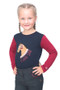 Little Rider Childrens Riding Star Collection Long Sleeve T-Shirt in Navy/Burgundy - front