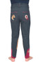 Little Rider Childrens Riding Star Collection Denim Jodhpurs in Navy/Burgundy - back