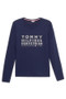 Tommy Ladies PARIS Studded Logo Long Sleeve T-Shirt in Desert Sky - front