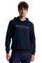 Tommy Hilfiger Mens LONDON Logo Fleece Hoodie in Desert Sky - front lifestyle