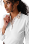 PS of Sweden Ladies Heather Hunter Shirt - White - Collar Detail One
