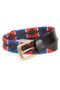 Aubrion Drover Skinny Polo Belt - Navy/Red